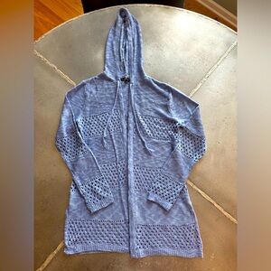 Love Ellie Amari Airy Pointelle Cardigan Light Blue Size Small